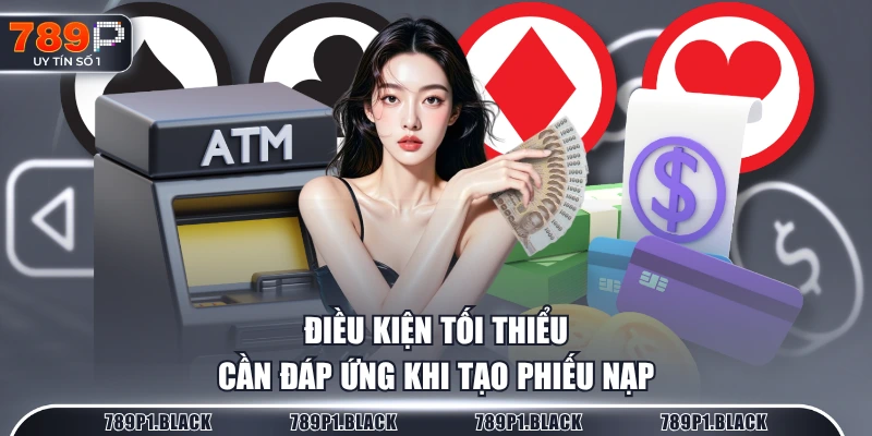 Điều kiện tối thiểu cần đáp ứng khi tạo phiếu nạp